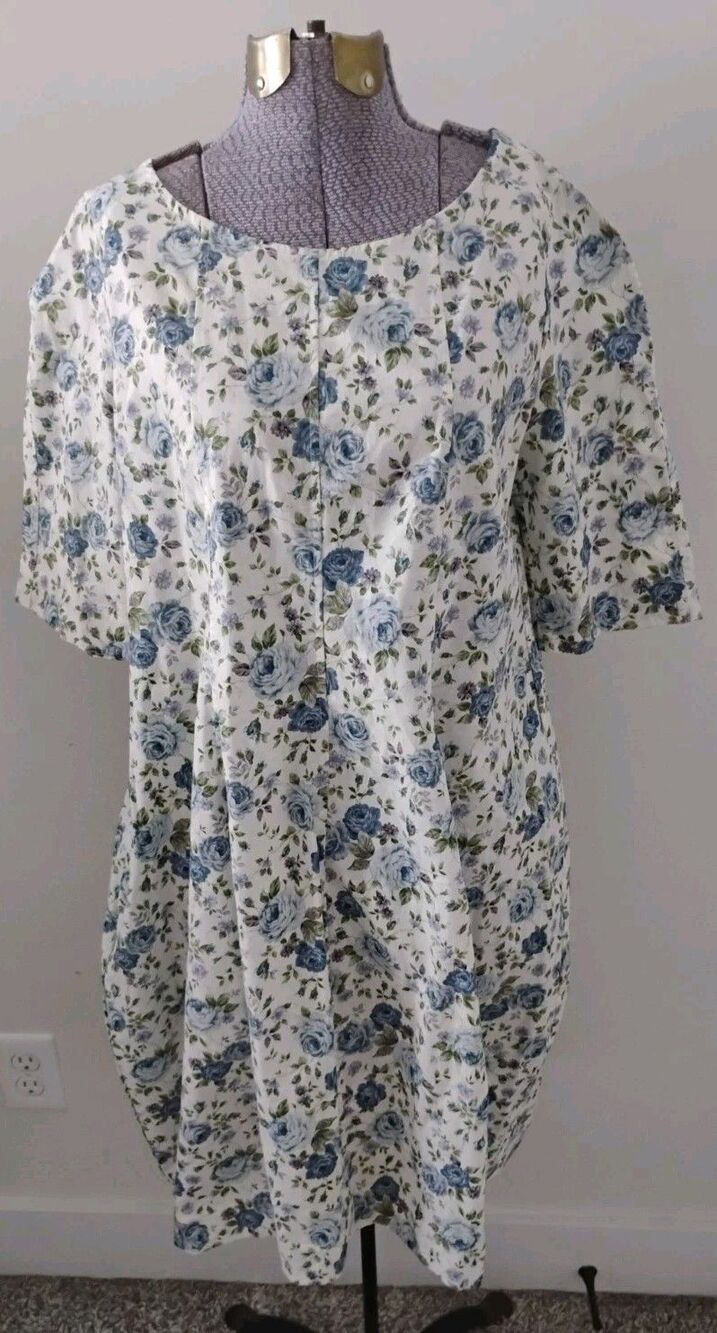 Mona Thalheimer Dress Women's Cottagecore Lagenlook Floral Pullover Sz S NWOT